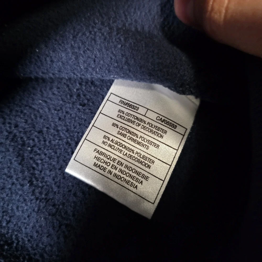 Nike Mens Medium Crewneck Sweatshirt Navy Blue Embroidered Logo Fleece Pullover